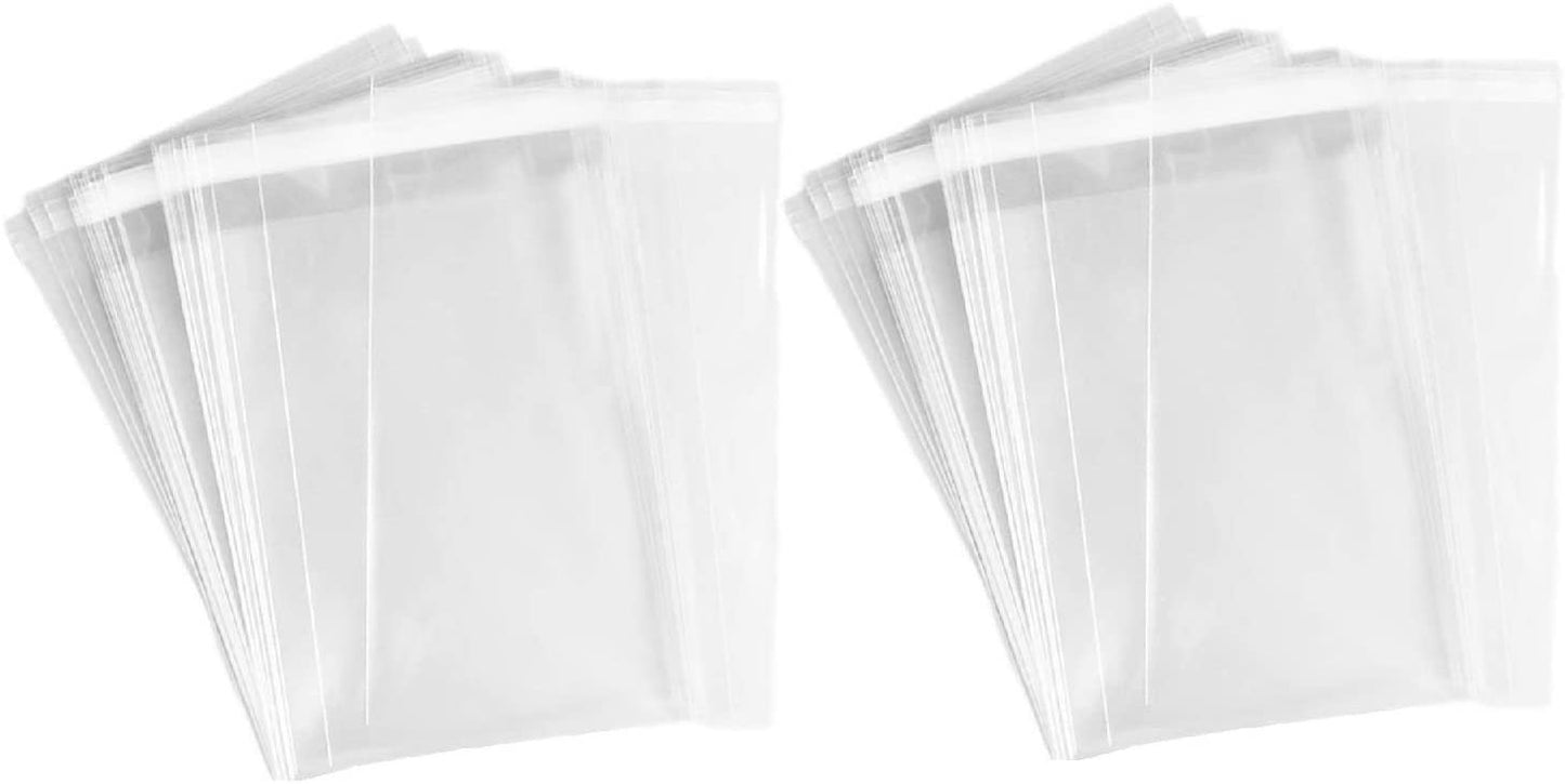 100 Bags - 4 x 6 Crystal Clear Protective Closure Bags with Self Adhesive  Flap - Clear Resealable Cello/Cellophane Bags Good for Bakery, Candle